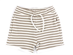 Lil Atelier mocha meringue/coconut milk striped shorts